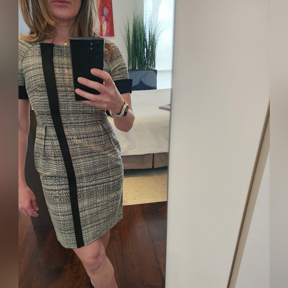 Ports 1961 Grey Print Cocktail/Apres Work Dress, US Size 4 - Picture 2 of 8